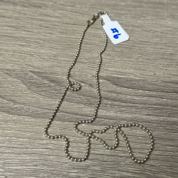 18 Inches Italy Sterling Silver Beaded Chain Necklace - Picture 2 of 3